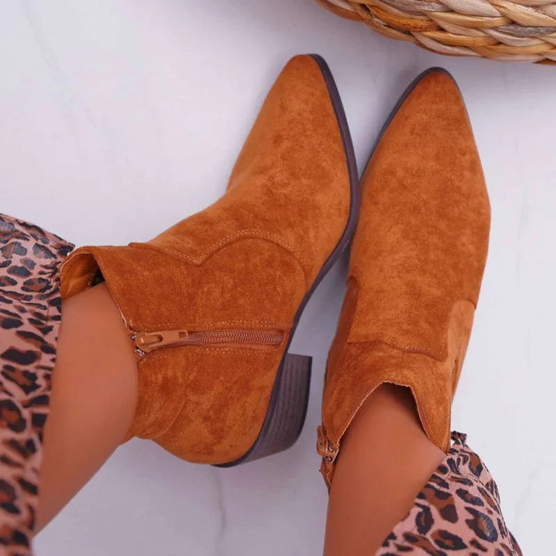 Suede Pointed Toe Chelsea Boots