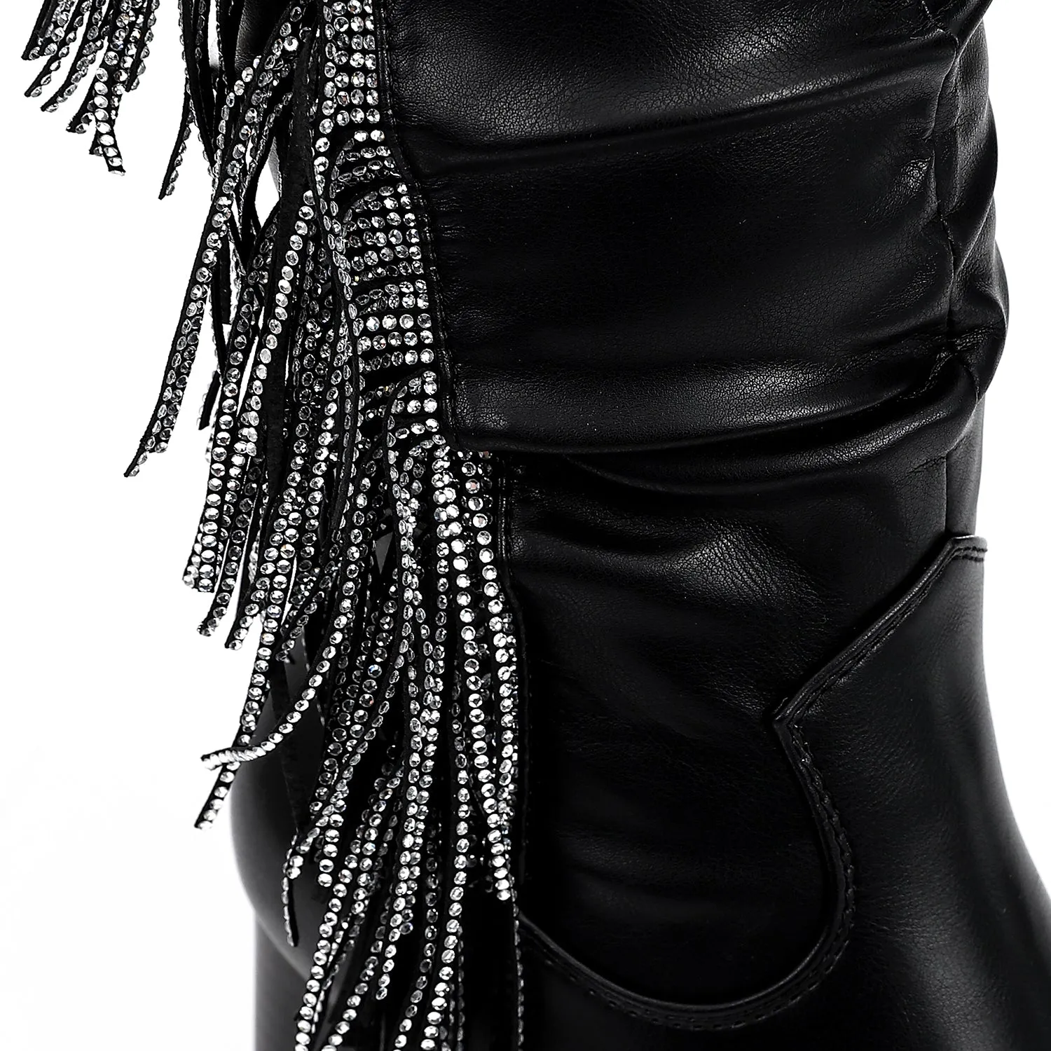 SUN-DVTF-007 Side Fringes Zipper high boot