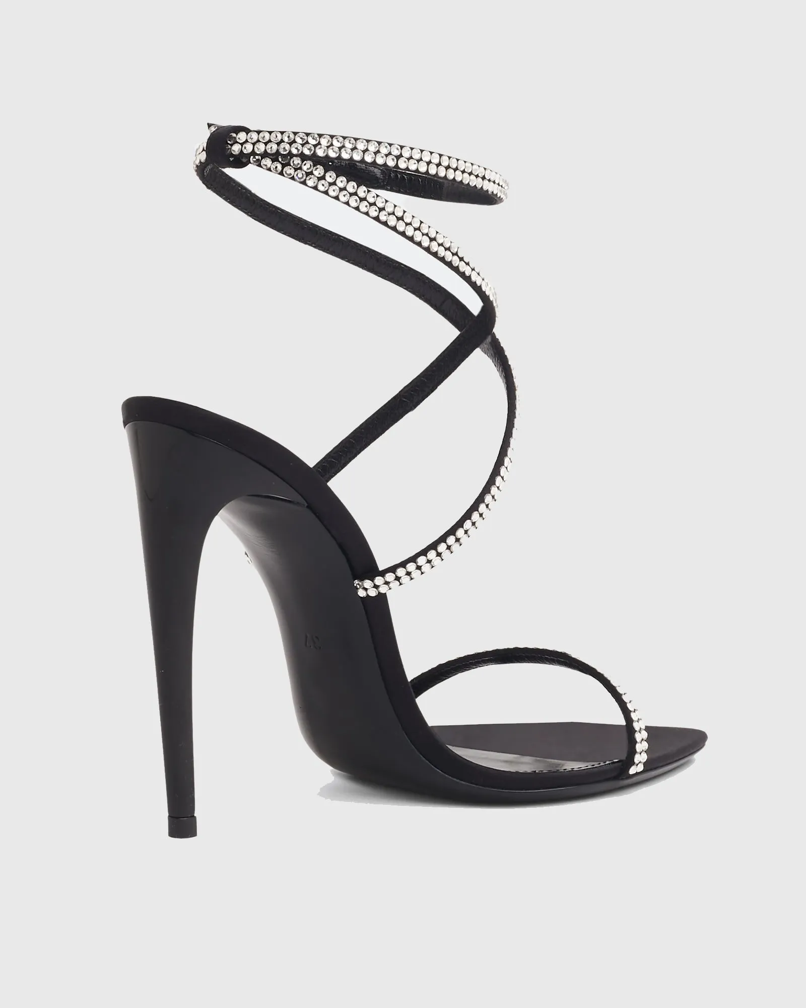 Vahide Rhinestone Cross Strap Sandals