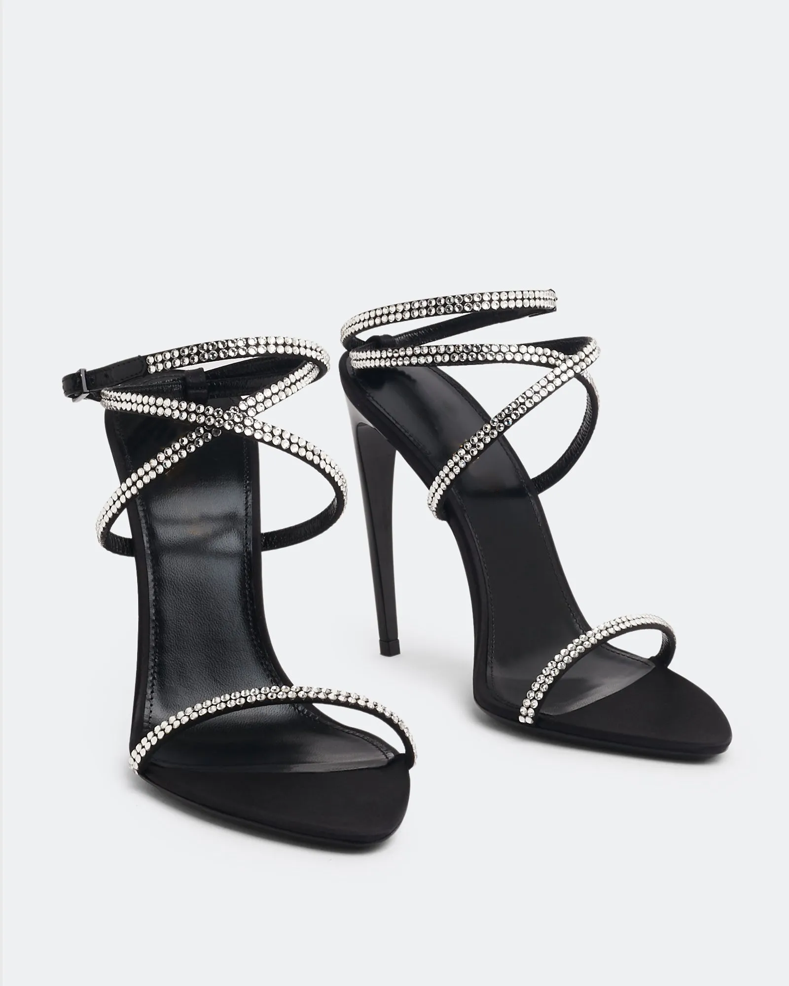 Vahide Rhinestone Cross Strap Sandals
