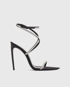 Vahide Rhinestone Cross Strap Sandals