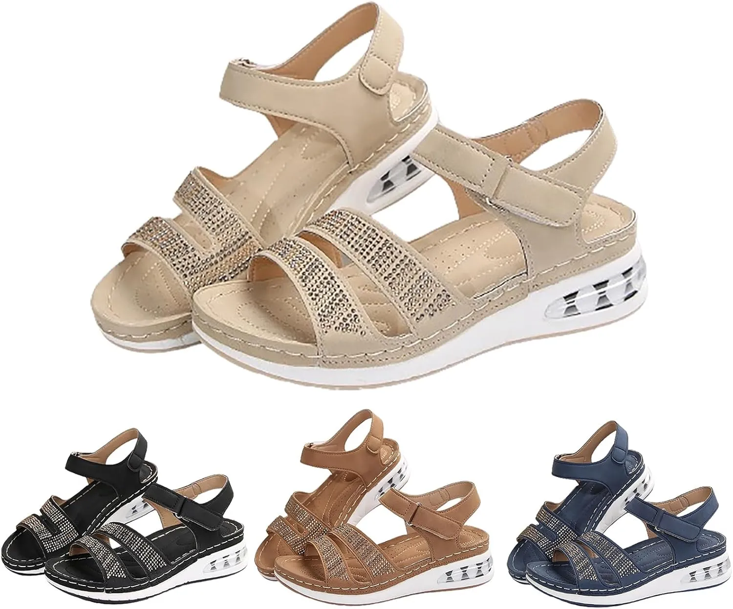 Wedge Sandals for Women Comfortable Dressy Arch Support Ankle Strap Outdoor Summer Beach Sports Sandal