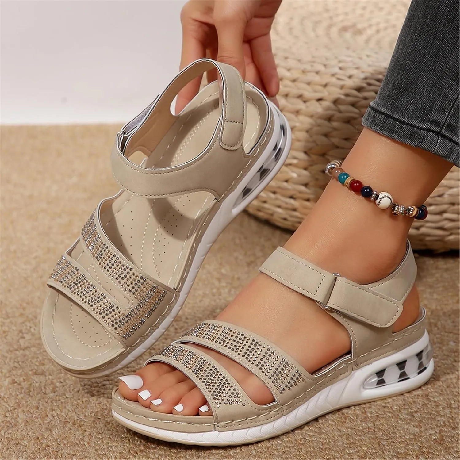 Wedge Sandals for Women Comfortable Dressy Arch Support Ankle Strap Outdoor Summer Beach Sports Sandal
