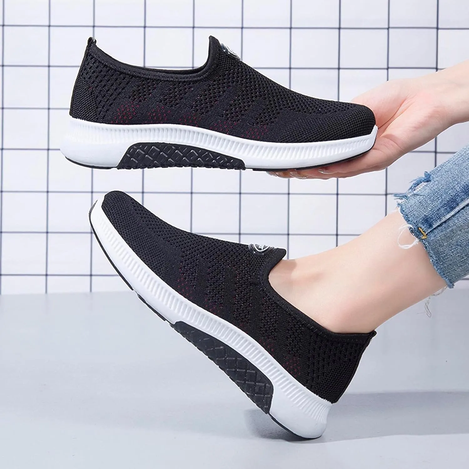 White Slip On Sneakers for Women Size 9 Orthopedic Shoes for Women Dressy Wide Black Shoes Women Casual 5.5 Plantar Fasciitis Shoes Women Flats Zapatos De Mujer Antideslizante para Cocina
