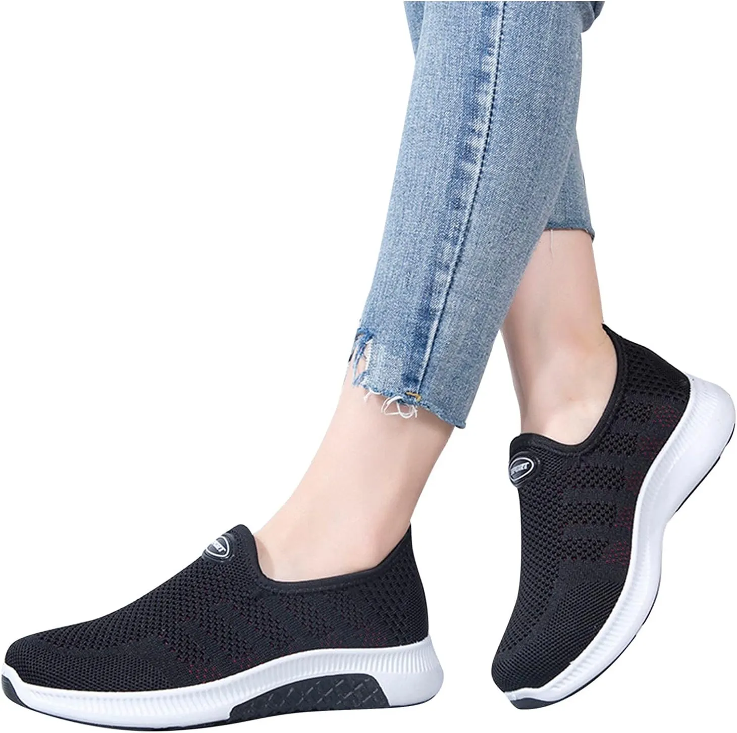 White Slip On Sneakers for Women Size 9 Orthopedic Shoes for Women Dressy Wide Black Shoes Women Casual 5.5 Plantar Fasciitis Shoes Women Flats Zapatos De Mujer Antideslizante para Cocina