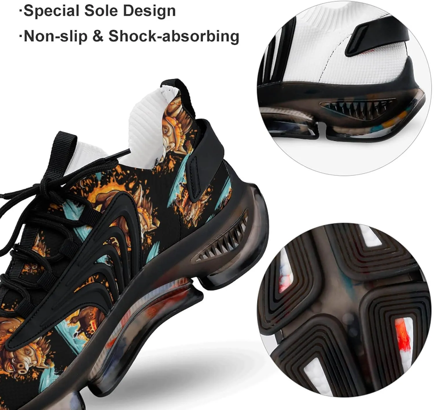 Wild Boar Mens Sneakers Running Shoes Lightweight Athletic Shoes for Jogging Walking Gym