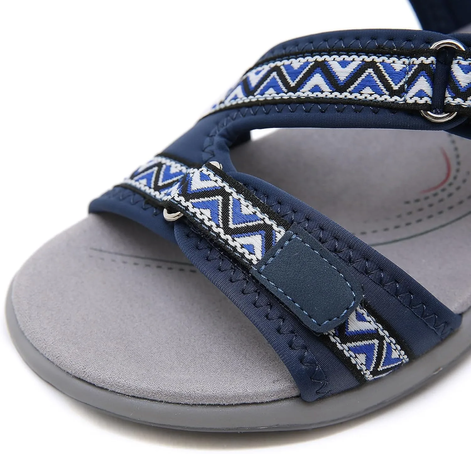 Women's Sport Athletic Sandals Outdoor Hiking Sandals Athletic Open Toe Sandal with Arch Support Summer Flat Hook and Loop Strap Walking Shoes Golf Sandal